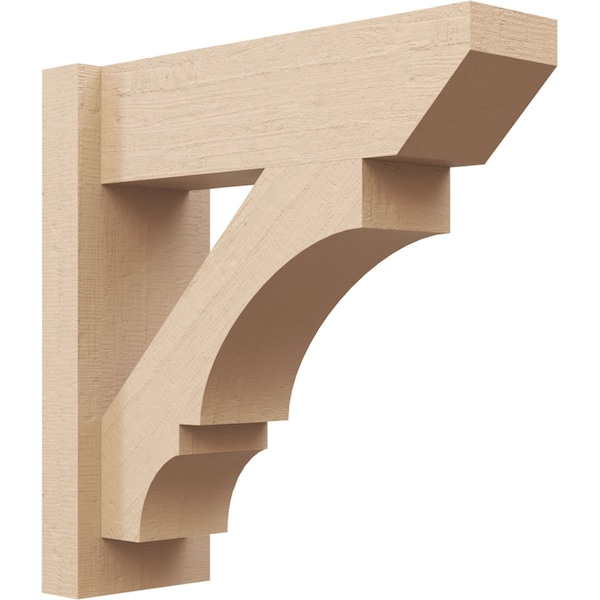 Ekena Millwork 6-in W x 18-in D x 18-in H Balboa Slat Rough Cedar Woodgrain TimberThane Outlooker, Primed Tan OUTUR060X18X18BOA24RCPR - main